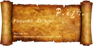 Peszeki Ákos névjegykártya