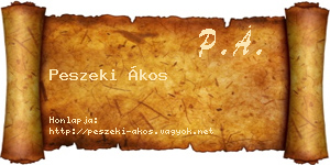 Peszeki Ákos névjegykártya