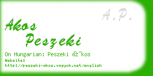 akos peszeki business card